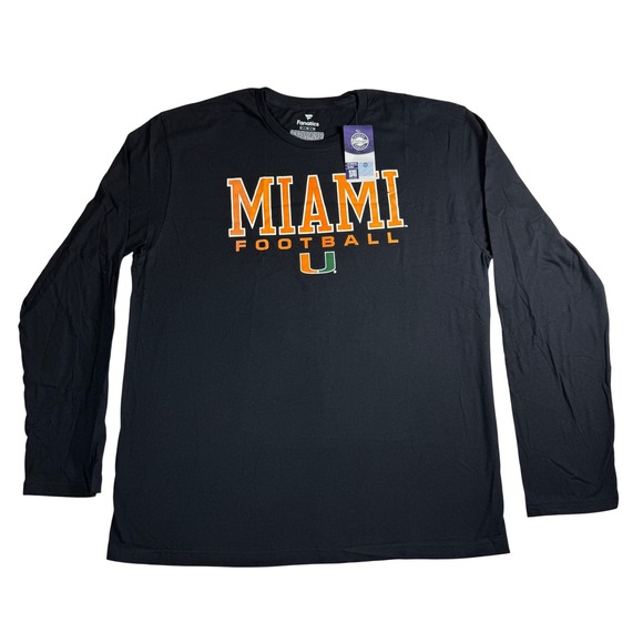 Fanatics Other - Miami Hurricanes Football Long Sleeve Shirt XL Black Fanatics NCAA NWT